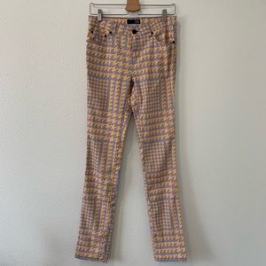 🌿David Kahn long skinny geometric colored pants